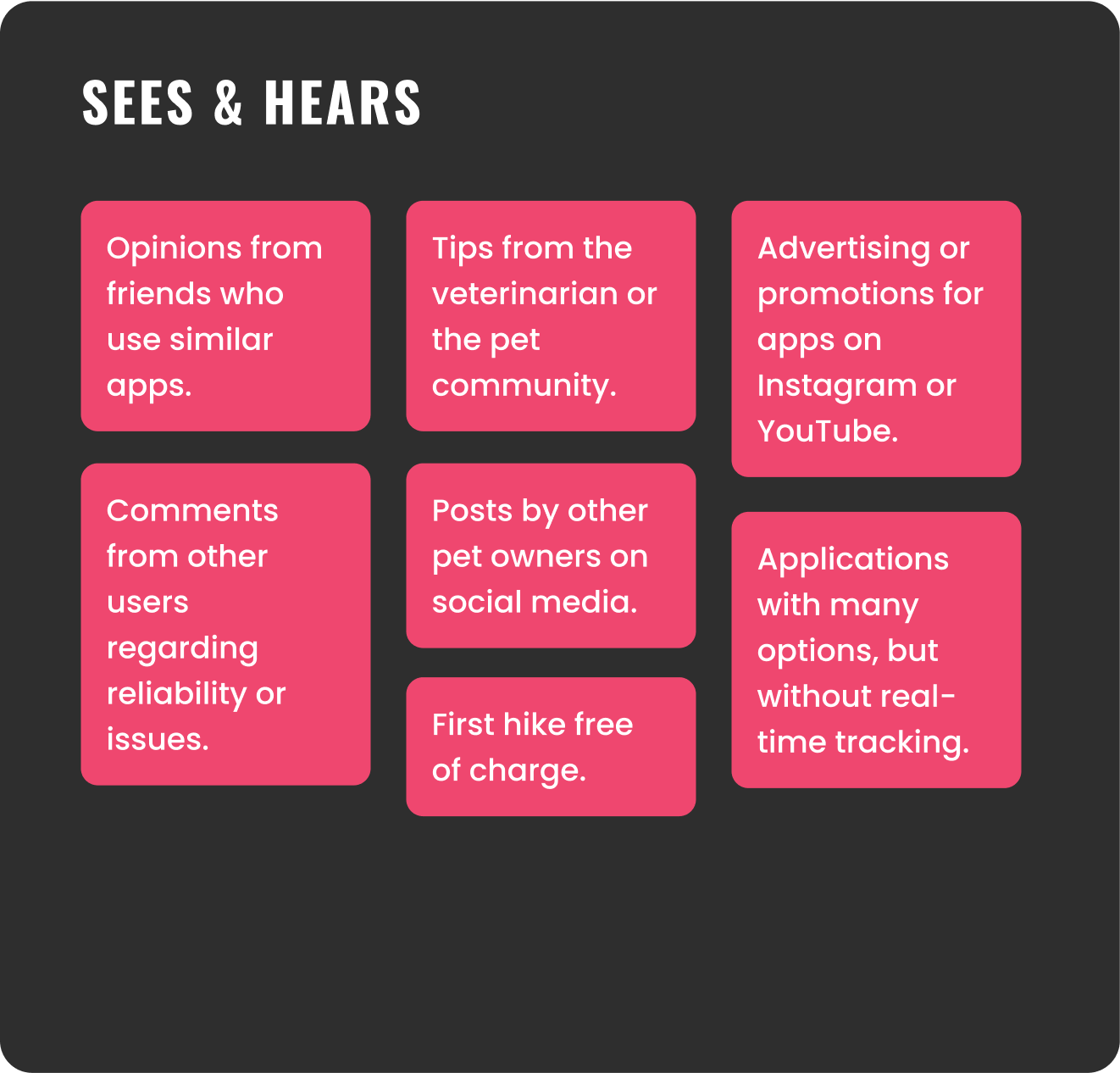 Empathy Mapping, Sees Hears