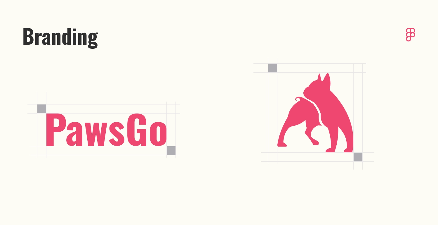 PawsGo logo construction and brand marks