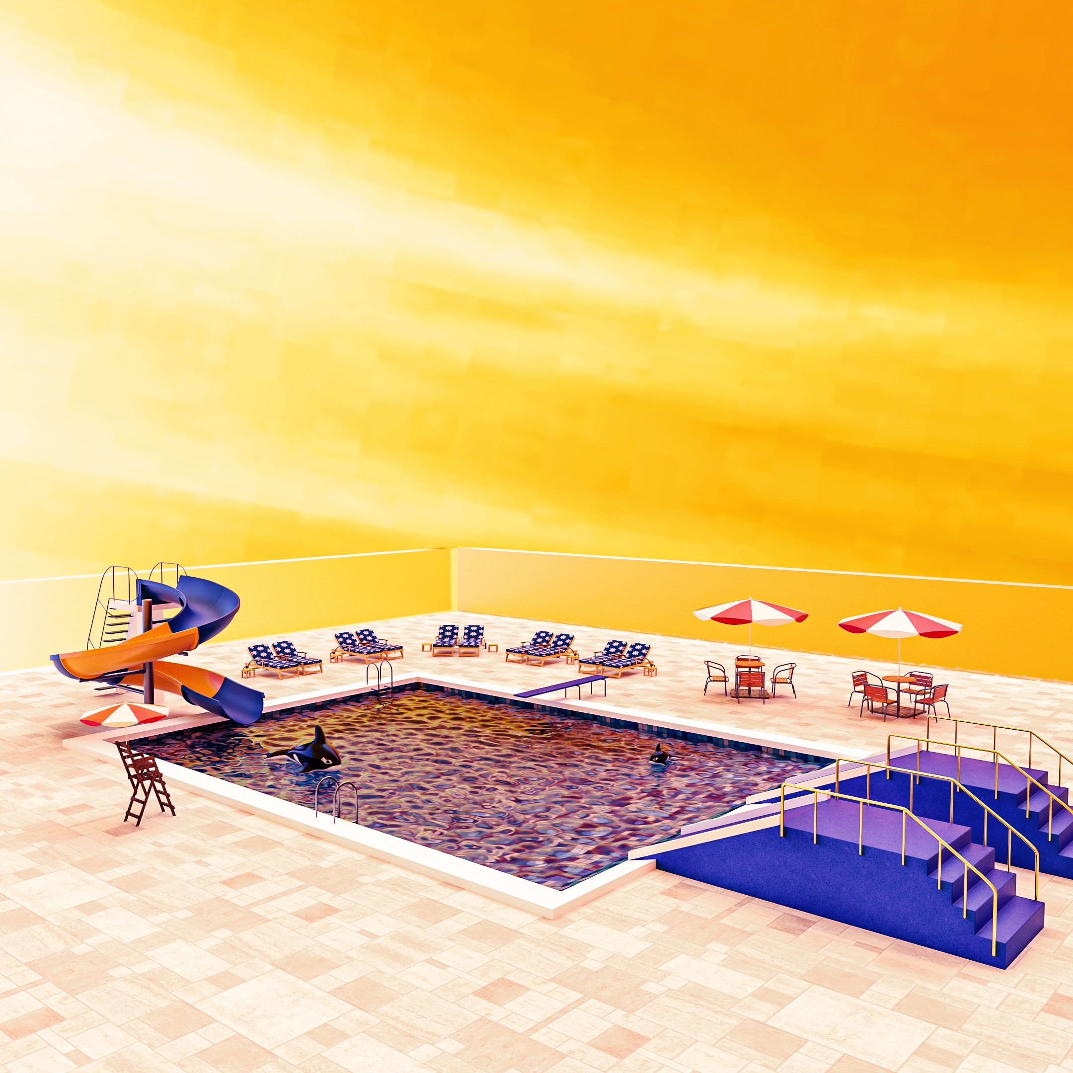 Pool Roof yellow material study