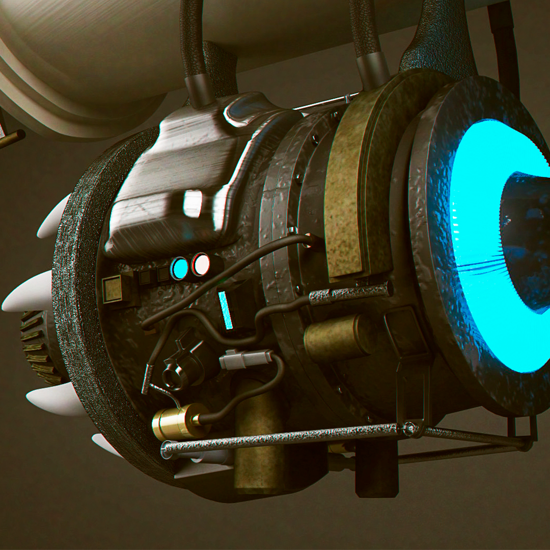 Spaceship rendered scene
