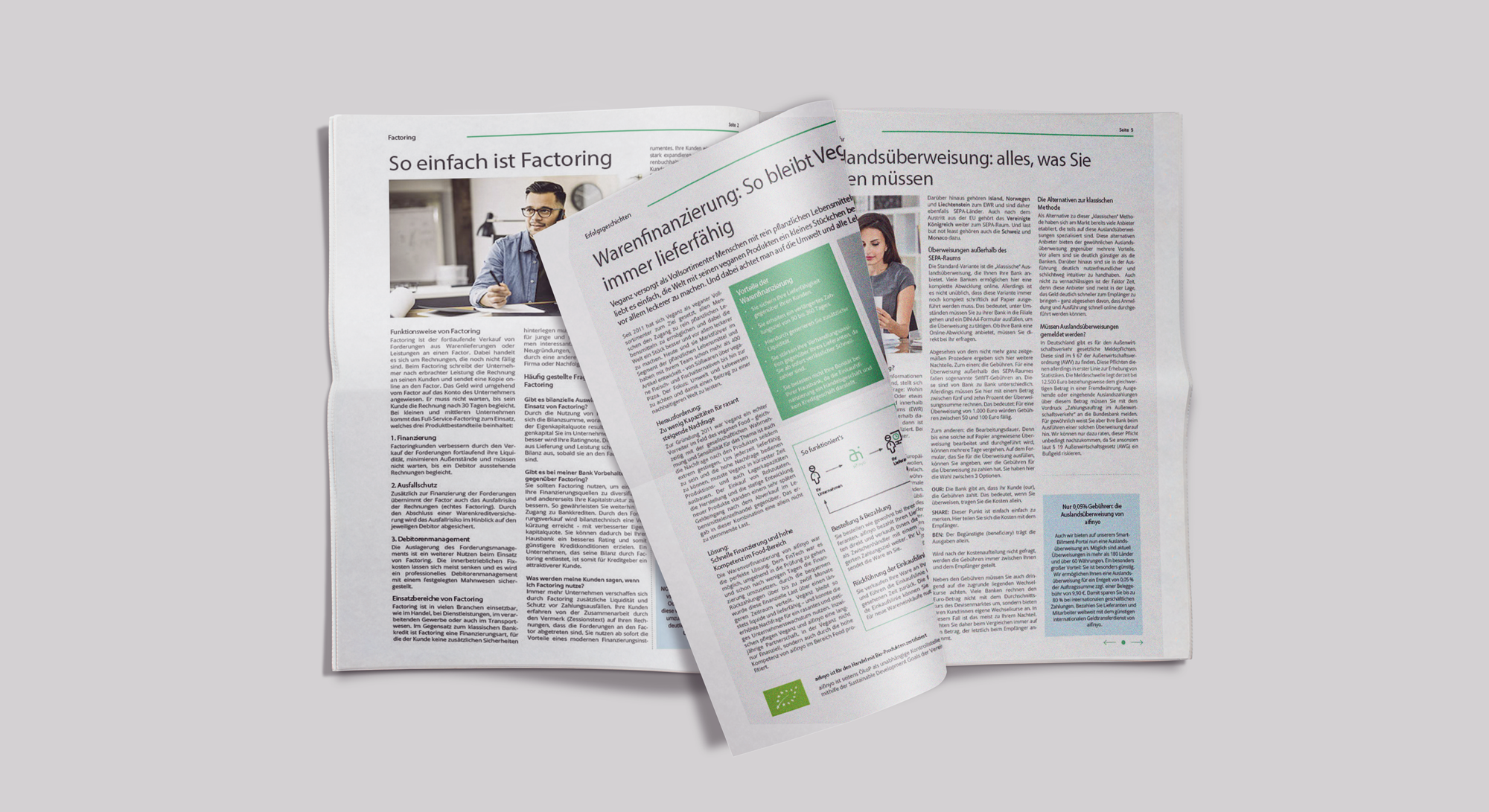 Wide editorial presentation of aifinyo Smart News