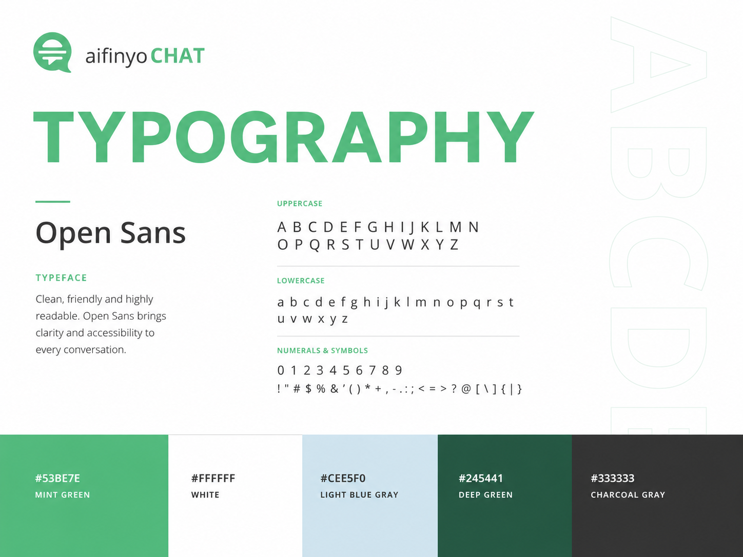 aifinyoChat typography and visual identity