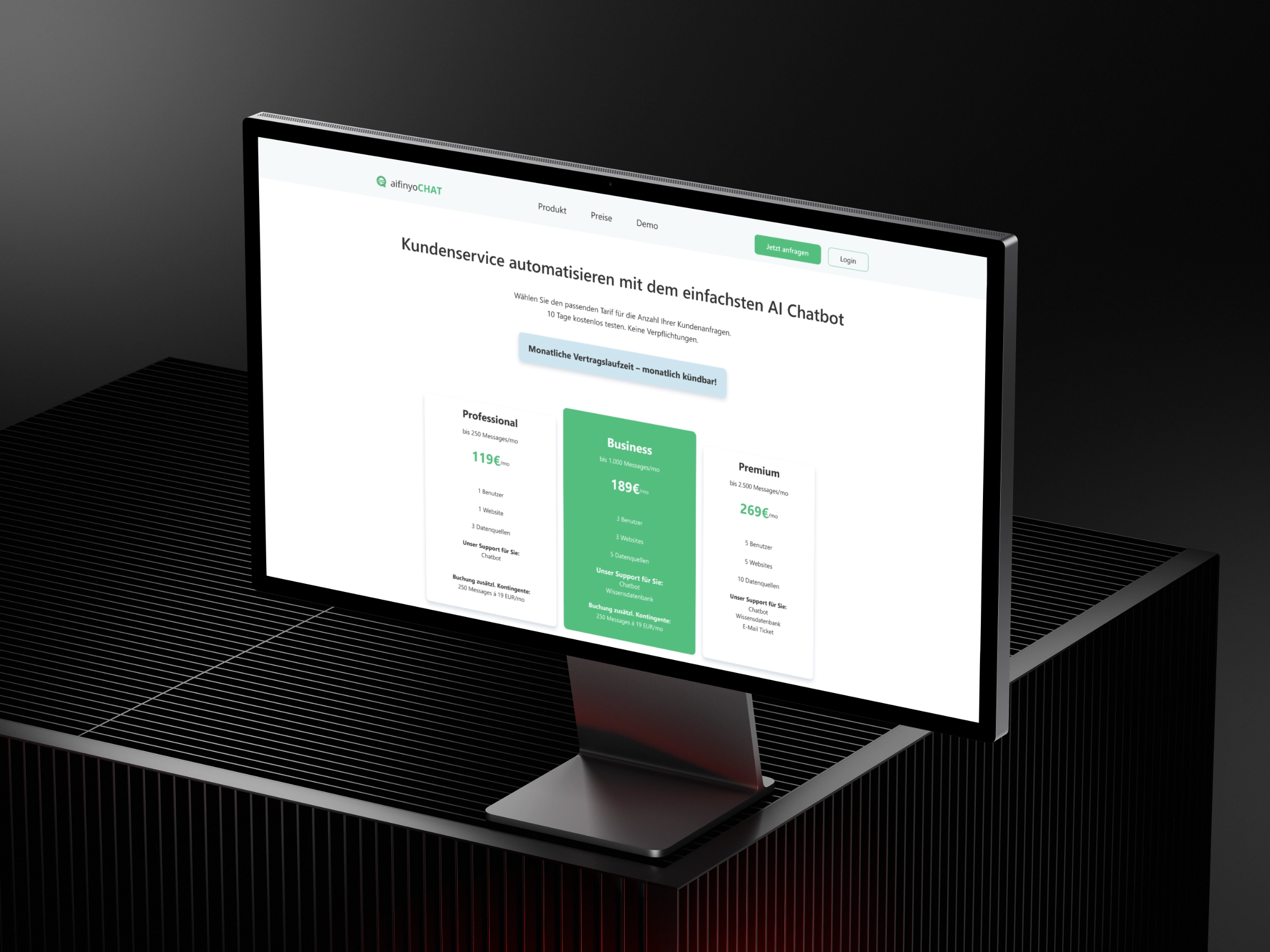aifinyoChat product pricing interface