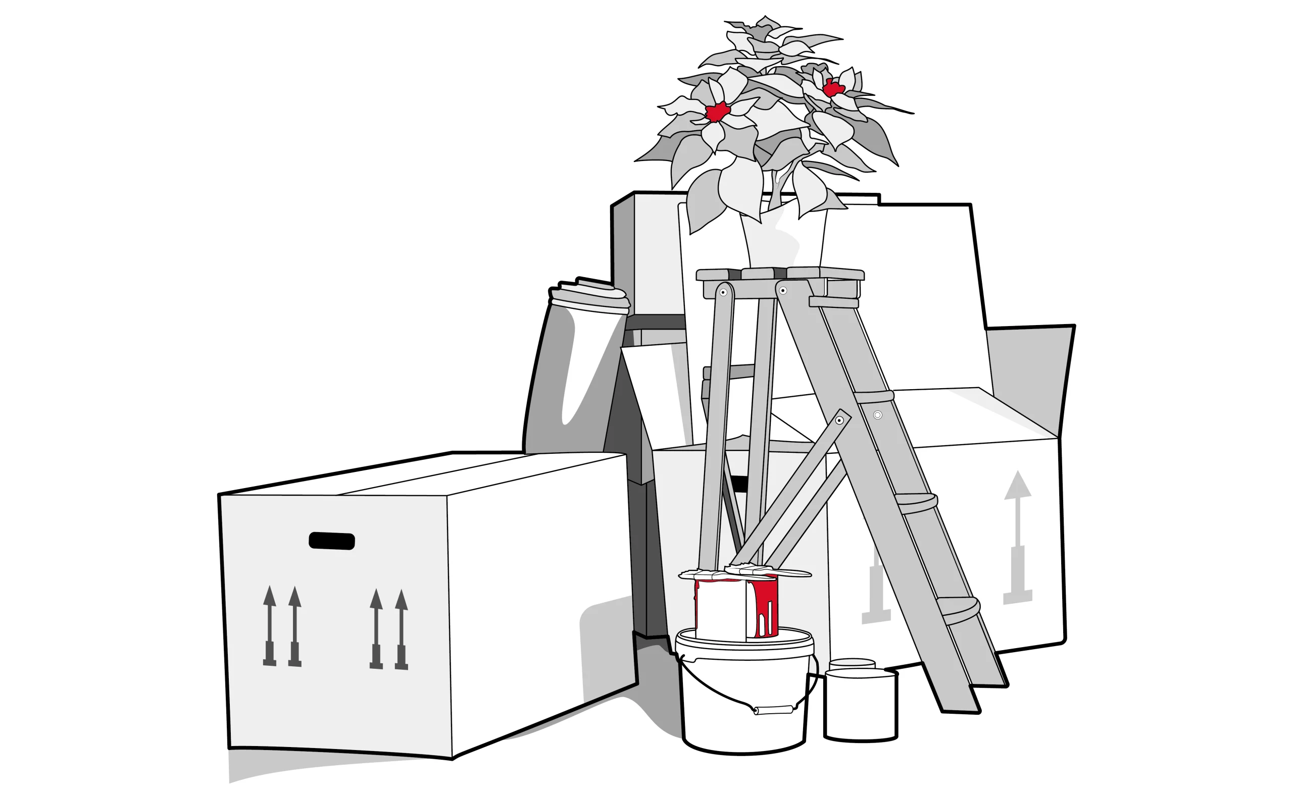 Bett1.de gift voucher illustration for a move