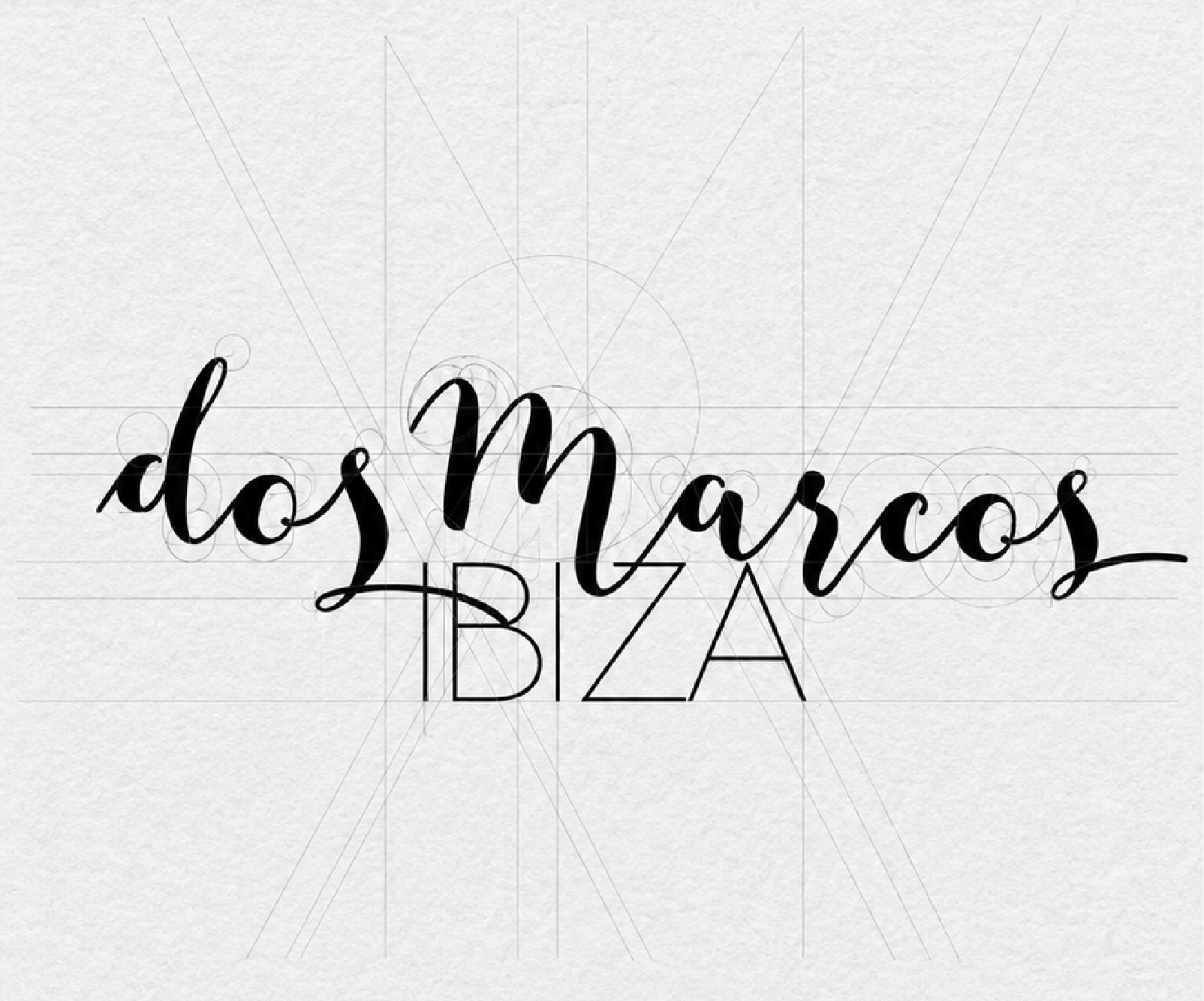 Dos Marcos Ibiza logo construction sketch