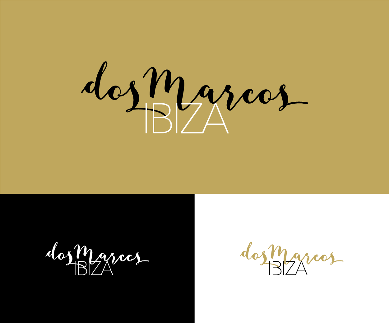 Dos Marcos Ibiza logo identity and color applications