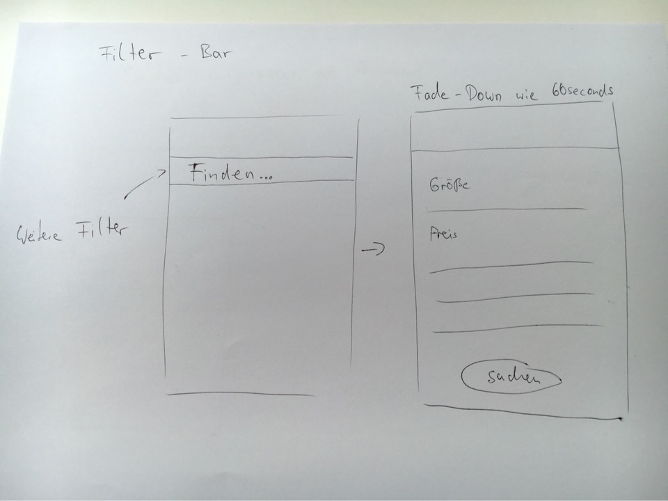 Flatss filter-bar and filter-panel paper sketch