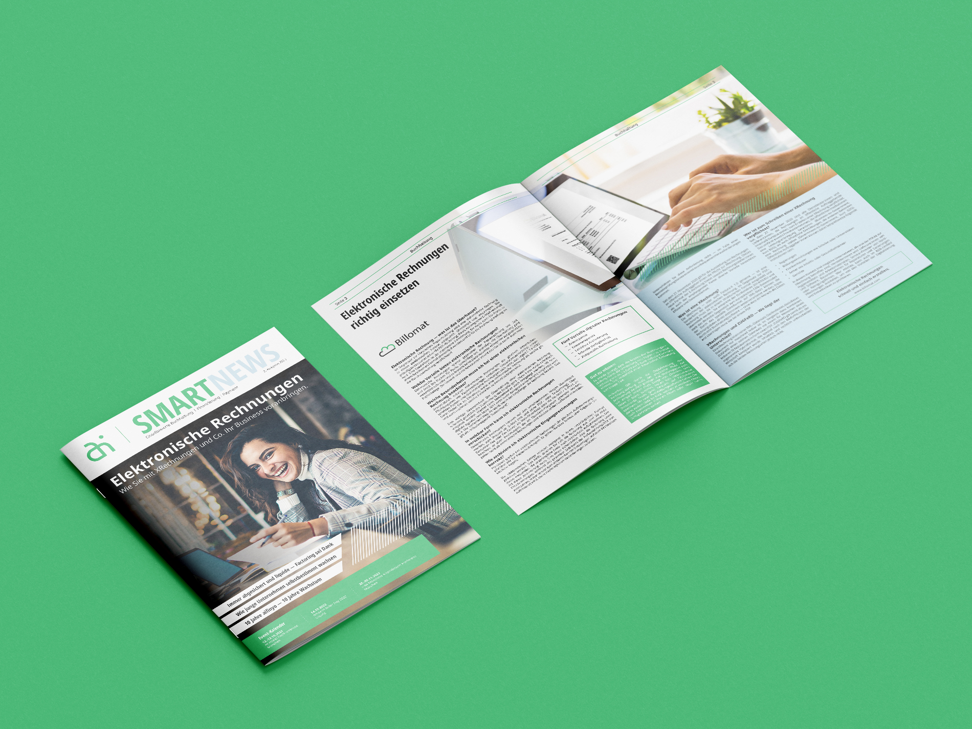 aifinyo Smart News second edition cover and inside spread
