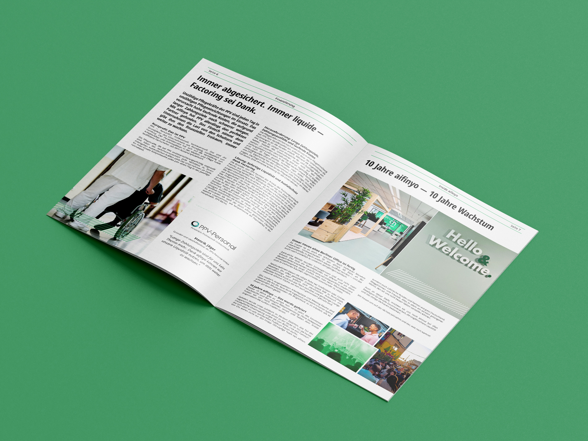 aifinyo Smart News editorial spread about factoring and company growth