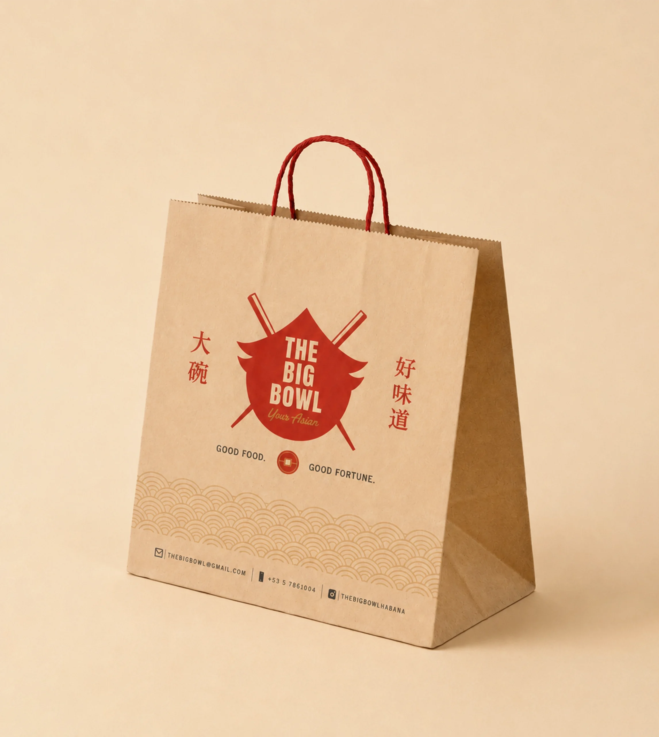 The Big Bowl branded paper shopping bag